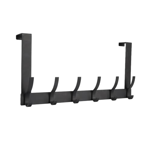 TALWHAH Wandgarderobe, Handtuchhalter for die Tür mit 6 Kleiderhaken (1 Packung, Schwarz) von TALWHAH
