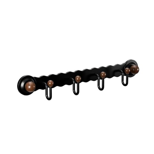 TALWHAH Wandgarderobe, Saugnapfhaken for die Tür, Hängeregal ohne Bohren for Badezimmer und Eingangsbereich(Black) von TALWHAH