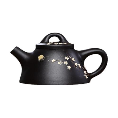 Teekanne, Handgemachtes Teekannen-Set aus lila Ton mit Tonmalerei – Künstlerisches Teegeschenk(Black) von TALWHAH