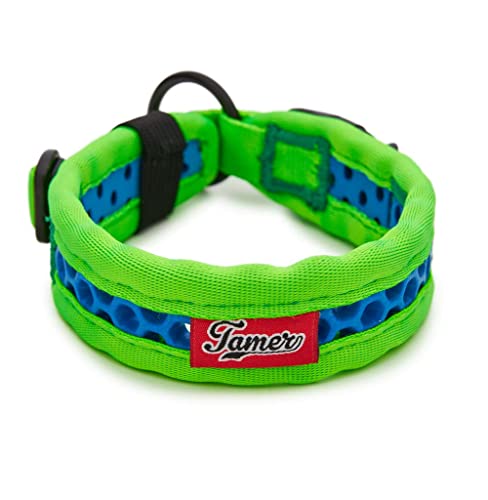 TAMER Softy Halsband | Breite 2,8cm | Umfang 35-41cm | grün/blau von TAMER