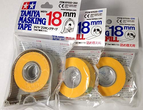 Tamiya Abdeckband, 18 mm, mit 2 Nachfüllpackungen 2 Pack von TAMIYA