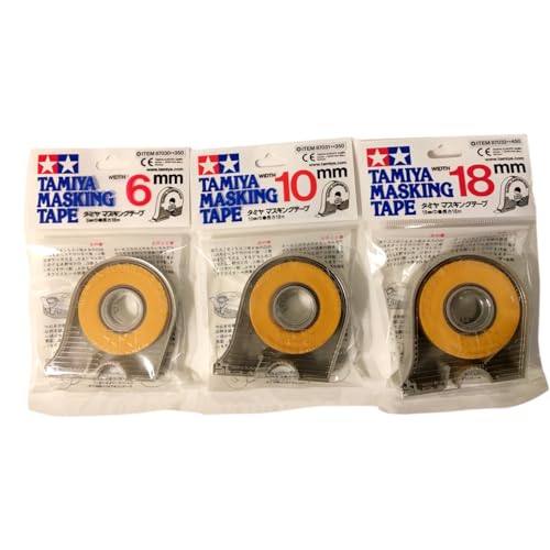 Tamiya Abdeckband mit Spendern, 6 mm & 10 mm & 18 mm, 3er Set, aus Japan von TAMIYA