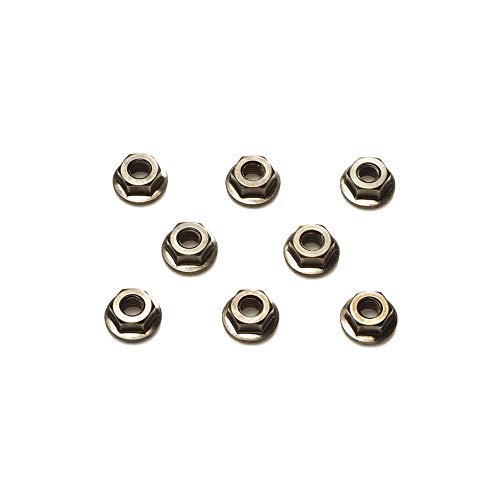 TAMIYA 300042282 TRF Radmuttern 4mm geriffelt (8) schwarz von TAMIYA