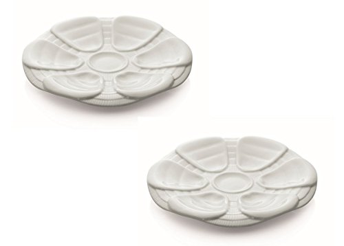 Austernteller Porzellan 25 cm - 2 Stück für je 6 Austern von TAMLED