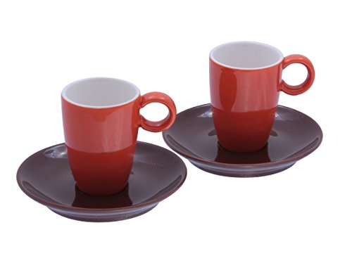 Espressotasse in Vereinsfarben orange/braun Set von TAMLED