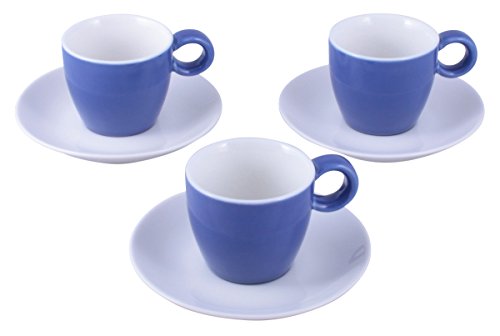 Espressotasse mit Untertasse 0,1 Liter blau/weiß Set von TAMLED