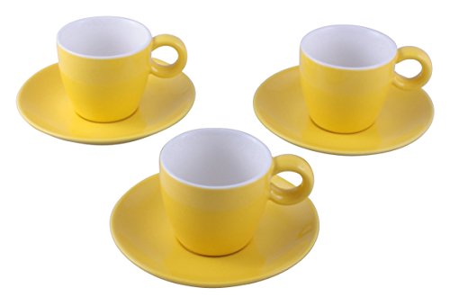 Espressotasse mit Untertasse 0,1 Liter gelb Set von TAMLED