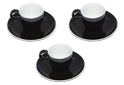 Espressotasse mit Untertasse 0,1 Liter schwarz Set von TAMLED