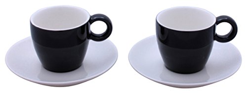 Espressotassen in Vereinsfarben schwarz/weiß Set von TAMLED