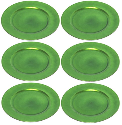 Platzteller Dekoteller Ø 33 cm grün - 6 Stück in wiederverwendbarem Kunststoff von TAMLED