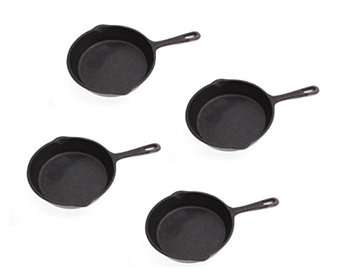 TAMLED Servierpfanne Gusseisenpfanne Ø 16 cm 4er Set von TAMLED
