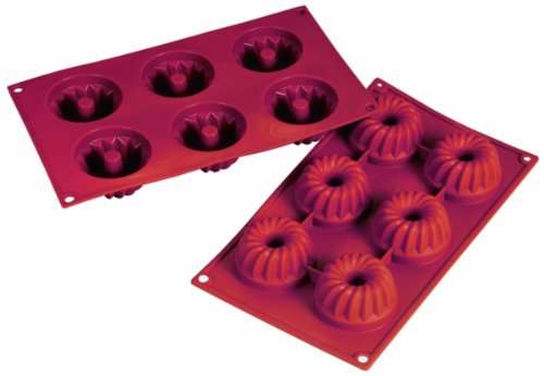 TAMLED Silikon-Backform Gugelhupf 6 Formen 7,0 x 3,5 cm von TAMLED