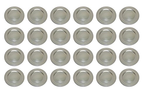 TAMLED Platzteller used look Dekoteller Ø 33 cm silber Set in wiederverwendbarem Kunststoff von TAMLED