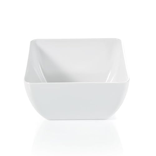 TAMLED Schüssel-Melamin 24 x 24 x H 12,5 cm 5 Liter Beilagenschale Brot Obst Salat Snacks Dekorieren Buffet Bowl von TAMLED