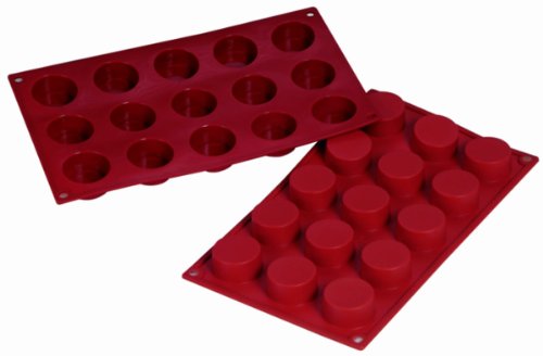 TAMLED Silikon-Backform Petit-Fours mit 15 runden Formen - Ø 4,0 cm x Höhe 2,0 cm von TAMLED