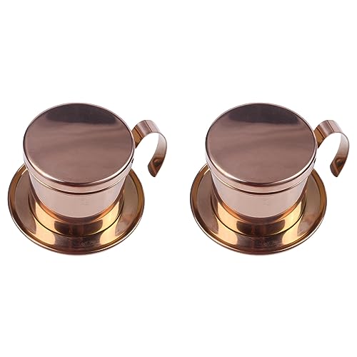TAMOSH 2X Edelstahl Vietnamesisch Kaffeefilter Einzelne Tasse Vietnam Hand Punch Pot Tropf Filter Kaffee Vietnamesisch Kaffee Tropf Filter Tasse Familie Außenbereich Roségold TAMOSH 2X Edelstahl Vietnamesisch Kaffeefilter Einzelne Tasse Vietnam Hand Punch Pot Tropf Filter Kaffee Vietnamesisch Kaffee Tropf Filter Tasse Familie Außenbereich Roségold von TAMOSH