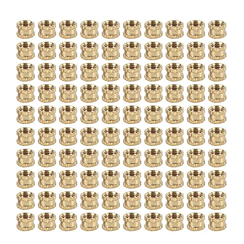 TAMOSH M3 x 3mm Weiblich Innengewinde Messing geraendelt Gewindeeinsatz Einbettung Nuesse 100st von TAMOSH