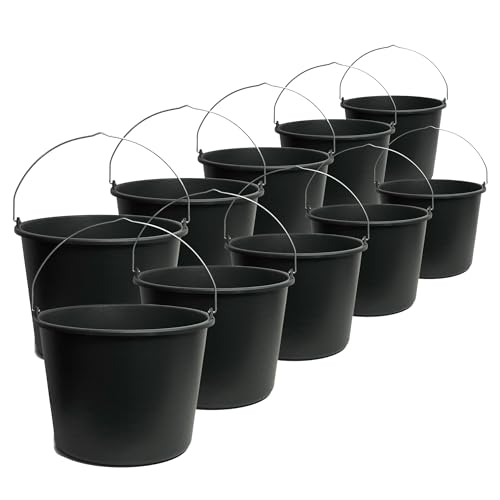 TAMS® Baueimer 5/12/20L Mörteleimer & Zementeimer aus robustem Kunststoff Stabiler Wassereimer für Garten, Baustelle & Landwirtschaft (wählbar als 5er, 10er oder 20er Packung) (10, 20 Liter) von TAMS