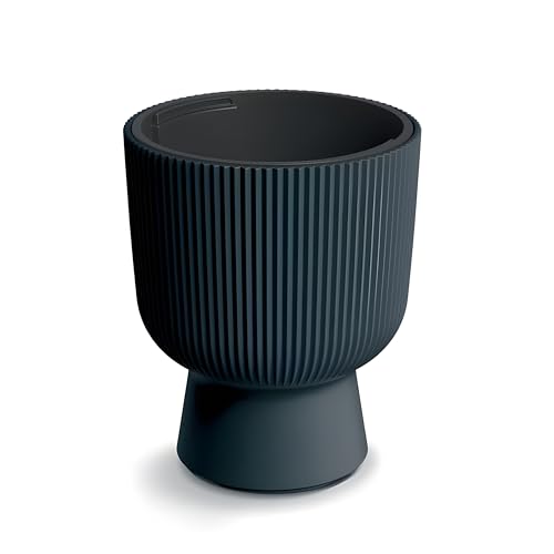 TAMS® Blumentopf LIRONA Elevated Design-Blumentopf mit Einsatz & Rillenstruktur (Anthrazit, 39 cm) von TAMS