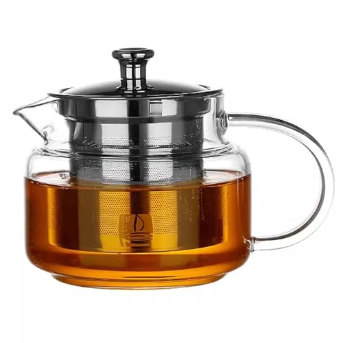 TAMUME 600 ml Glas-Teekanne mit Edelstahlsieb zum individuellen Servieren von TAMUME