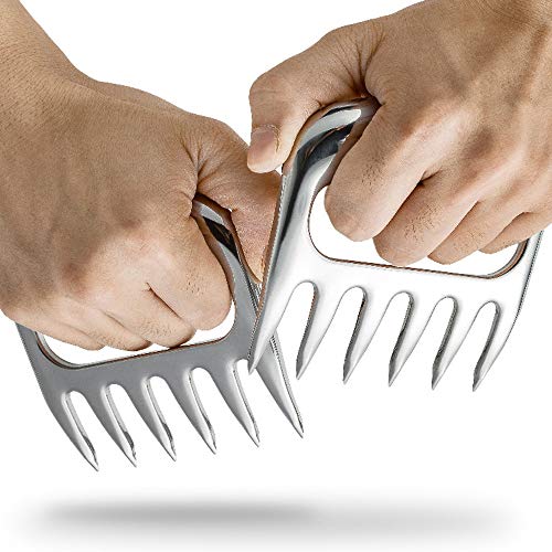TAMUME Fleischschnitzel aus Rostfreiem Stahl zum Grillen, Packung mit 2 Fleischkrallen zum Zerkleinern, Handhaben und Schnitzen von Fleisch von TAMUME