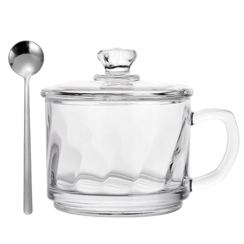 TAMUME Glasbecher mit Deckel und Löffel, 500 ml von TAMUME