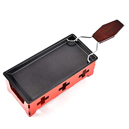 Käse Grill Käse Schmelzgerät Tragbar Kerzenlicht Raclette-Metall Antihaft-Käsepfanne (Rosso) von TAMUME