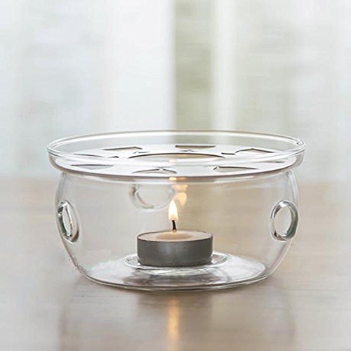 TAMUME Stövchen Crystal Clear Glas Stövchen Transparent Tee-Wärmer Teekanne Wärmer Für Teelicht Halterungen mit Tealight Geschenke Passend für 200-600ML Glas-Teekanne Glaswärmer Tee-Kerze von TAMUME