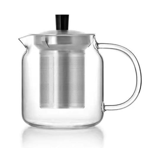 TAMUME Ultraklare Glas-Teekanne mit Edelstahlsieb, für den Herd geeignet, 600 ml von TAMUME