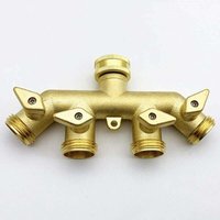 Schlauchverteiler (4-Wege), Messing-Gartenschlauchadapter, Vierwege-Splitteradapter, Kugelhahn-Hahnanschluss von TANABATA