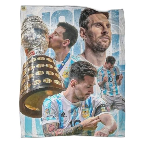 TANACC Lionel Messi Kuscheldecke – Sofa Decken – Comfort Luxuriöse Flauschige Kuscheldecke – Football Superstar Weiche Decke Für Couch Und Bett – 50x60inch(127x152cm) von TANACC