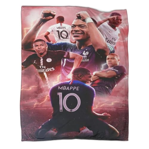 TANACC Mbappe Kuscheldecke,Comfort Flauschige Kuscheldecke,Football Superstar Wohndecke,Gemütliche Sofadecke Für Büro,Sessel Und Camping,50x60inch(127x152cm) von TANACC