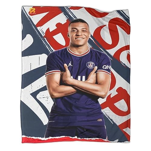 TANACC Mbappe Kuscheldecke 50x60inch(127x152cm) Flauschig Tagesdecke Flanell Decke Sofadecke Für Couch Football Superstar Wohndecke Als Sofaüberwurf Oder Wohnzimmerdecke von TANACC