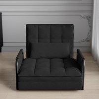 Relaxsessel, 2-in-1 Sessel mit 5 verstellbaren Neigungspositionen, bequeme Rückenlehne, Metallgestell, Stoff, modernes Design, Schwarz von TANANT