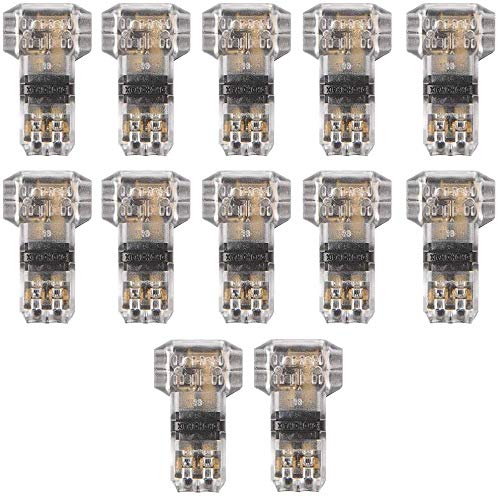 TANCUDER 12 Stück T Verbinder T Draht Stecker Kabelverbinder Steckverbinder T ohne Abisolieren 2 Pin 2 Wege Draht für Drähte 20/22 AWG Kabel von TANCUDER