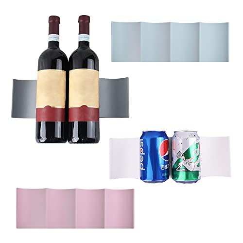 TANCUDER 4 Stück Europäischen Stil Weinregal Kunststoff Weinständer Kühlschrank Organizer Flaschenhalter Flaschenregal Stapelbar Flaschenregal für Küche, Schrank, Regale, Speisekammer, Bar von TANCUDER