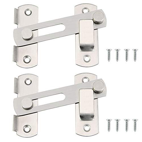 TAUCUDER 2 Stück Tür Riegel Stainless Latch Türschloss ohne Installation Haspe Latch mit Schrauben Tor Verschlüsse für Türen, Fenster, Haustiertüren, 10x7CM von TANCUDER