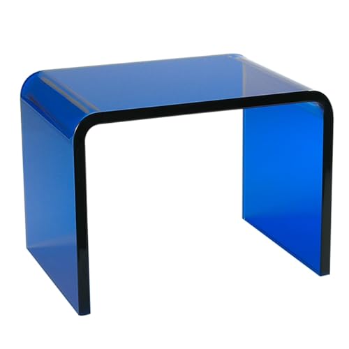 Klar Acryl End Tabelle, U-förmigen Beistelltisch mit abgerundeten Kanten, stilvolle Moderne Couchtisch kleine Räume Schlafzimmer oder Wohnzimmer Möbel ( Color : Blau , Size : 42.5x28x40cm(17x11x16") ) von TANG SHI