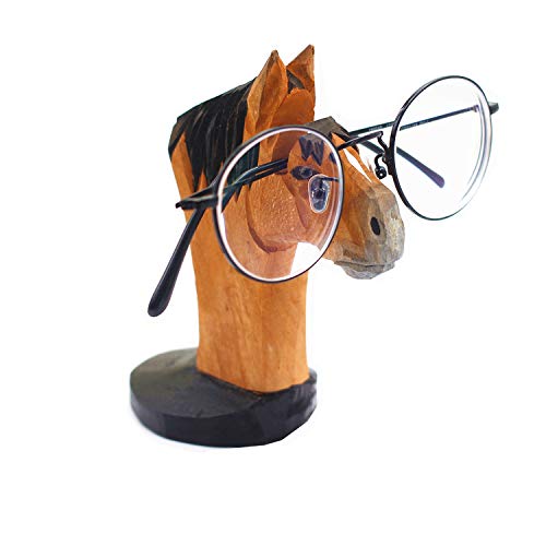 TANG SONG Kreative Holz Hand Geschnitzt Brillenhalter Handgemachte Nase Pferd Ständer für Büro Schreibtisch Home Decor Geschenke von TANG SONG