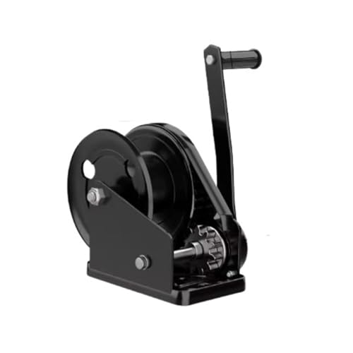 1600lbs Handwinde, manuelle Kurbel-Ratschengetriebewinde, mit 10-30m langem Drahtseil und 5mm Durchmesser, Haken, automatischem Bremswagen(Only winch) von TANGJIANCHENG