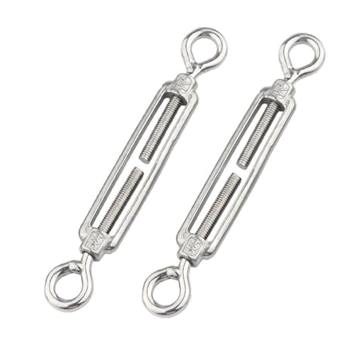 Spannschloss aus Edelstahl 304, Öse und Öse, robust, M4–M27, Spanner for Kabel-Drahtseilspannung, Sonnenschutz, Zeltinstallation, 2er-Pack(M5) von TANGJIANCHENG