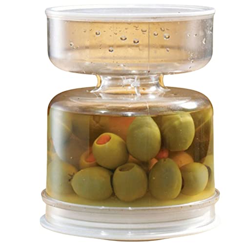 TANGLI Einmachglas, Kleiner Behälter für trockene und feuchte Einlege- und Olivenfrüchte mit Sieb, Acryl auslaufsicheres Einmachglas Flip Jar Kimchi Sanduhr Behälter für Obstkonserven von Kindpack