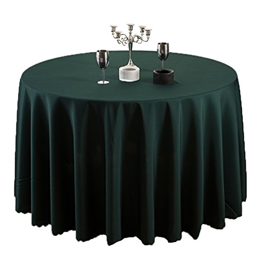 TANGMEN Pure Farbe Tischtücher Ornamente Rund Tischdecke Hoteltischdecke Konferenztischdecke Dunkel Grün Rund:220cm von TANGMEN
