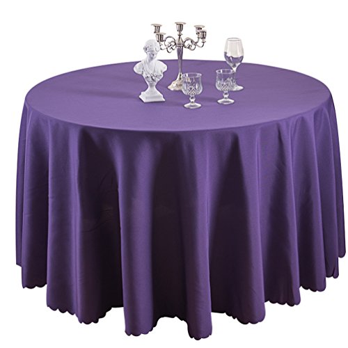 TANGMEN Pure Farbe Tischtücher Ornamente Rund Tischdecke Hoteltischdecke Konferenztischdecke Dunkel Lila Rund:260cm TANGMEN Pure Farbe Tischtücher Ornamente Rund Tischdecke Hoteltischdecke Konferenztischdecke Dunkel Lila Rund:260cm von TANGMEN
