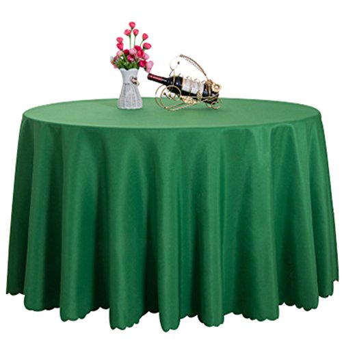 TANGMEN Pure Farbe Tischtücher Ornamente Rund Tischdecke Hoteltischdecke Konferenztischdecke Grün Rund:160cm von TANGMEN