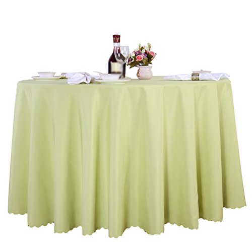 TANGMEN Pure Farbe Tischtücher Ornamente Rund Tischdecke Hoteltischdecke Konferenztischdecke Hell Grün Rund:160cm von TANGMEN