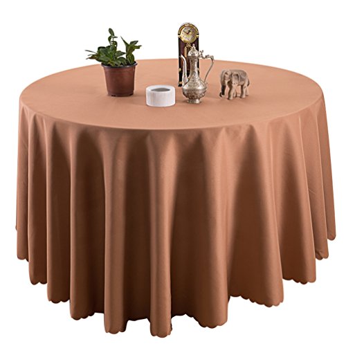 TANGMEN Pure Farbe Tischtücher Ornamente Rund Tischdecke Hoteltischdecke Konferenztischdecke Hell Kaffee Rund:240cm TANGMEN Pure Farbe Tischtücher Ornamente Rund Tischdecke Hoteltischdecke Konferenztischdecke Hell Kaffee Rund:240cm von TANGMEN