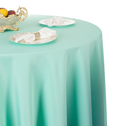 TANGMEN Pure Farbe Tischtücher Ornamente Rund Tischdecke Hoteltischdecke Konferenztischdecke Tiffany Blau Rund:160cm von TANGMEN
