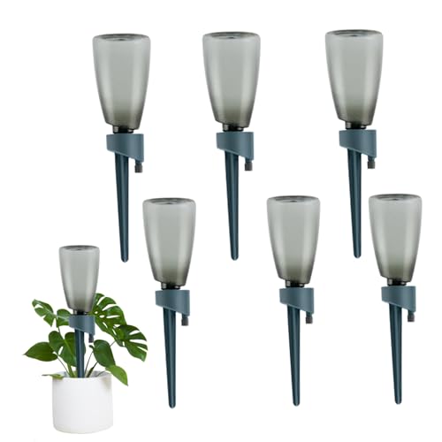 TANGPINGMAO Plant Watering Devices 6Pcs Plant Waterer with 6Pcs 500ml Bottles Automatic Drip Irrigation Kits with Slow Release Control Valve for Plants Blue Watering Devices von TANGPINGMAO