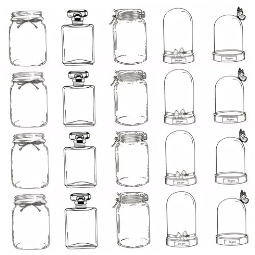 Transparent Dried Flower Bookmarks 40PCS 5 Different-Shape PET Bottle Transparent Bookmarks for Dried Flowers with Back Self-Adhesive DIY World in a Bottle for Herbarium Making without Flowe Transparent Dried Flower Bookmarks 40PCS 5 Different-Shape PET Bottle Transparent Bookmarks for Dried Flowers with Back Self-Adhesive DIY World in a Bottle for Herbarium Making without Flowe von TANGPINGMAO